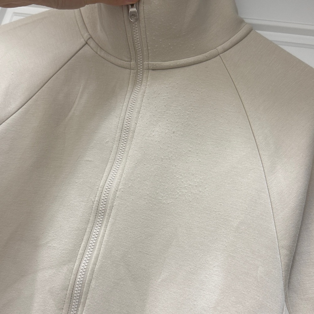 Varley Ailsa Zip Through Midlayer Sweater In Rainy Day Cream White Xs Xsmall View 5
